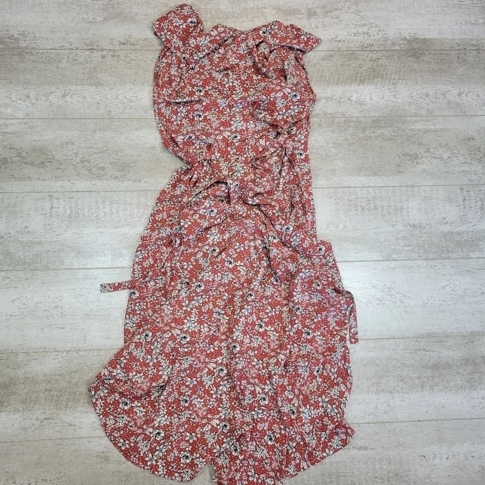 Max Studio Micro Floral MIDI Wrap Dress Size XS - Picture 4 of 6